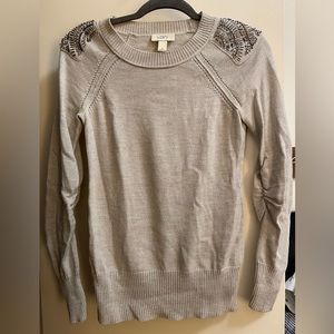 LOFT jeweled shoulder sweater